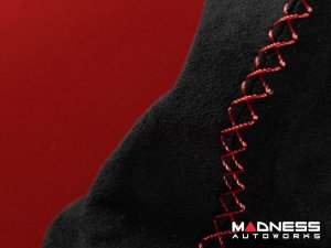 FIAT 500 eBrake Boot - Black Italy - Alcantara - Black w/ Red Cross Stitching